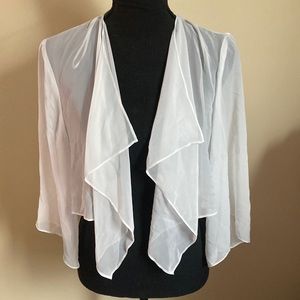 Sheer white Shaw with sleeves size small